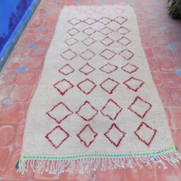 Handmade Berber Azilal Rug Moroccan Wool Carpet - 7.34Ft X 3.6Ft - thumbnail 3