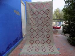 Handmade Berber Azilal Rug Moroccan Wool Carpet - 7.34Ft X 3.6Ft - thumbnail 1