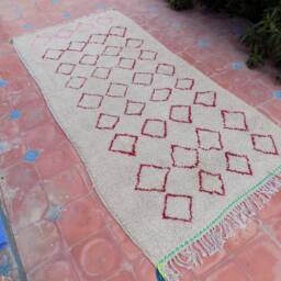 Handmade Berber Azilal Rug Moroccan Wool Carpet - 7.34Ft X 3.6Ft - thumbnail 2