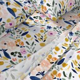 Pastel Floral Sheets - Sierra-Floral By Crystal_Walen Watercolor Nursery Spring Bohemian Cotton Sateen Sheet Set Bedding Spoonflower - thumbnail 2