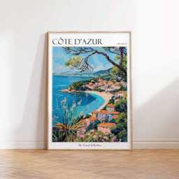 C??te D'azur Travel Poster French Riviera Wall Art - thumbnail 3