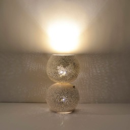 Handmade Ceramic Sphere Claylight Table Lamp - Modern Touch Dimmer Lighting - thumbnail 3