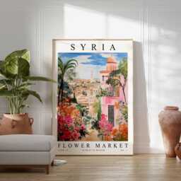 Syria Flower Market Poster Levantine Floral Wall Art - thumbnail 2