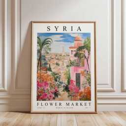 Syria Flower Market Poster Levantine Floral Wall Art - thumbnail 3