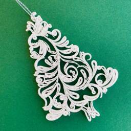 Quilled Christmas Tree/Ornament Paper Quilling Paper Ornament Handmade Decor Eco Friendly Gift - thumbnail 2