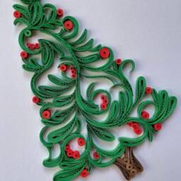 Quilled Christmas Tree/Ornament Paper Quilling Paper Ornament Handmade Decor Eco Friendly Gift - thumbnail 4