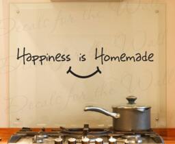 Happiness Homemade Kitchen Dining Room Home Family Adhesive Vinyl Sticker Art Letters Wall Decal Quote Lettering Decor Decoration Ki21 - thumbnail 1