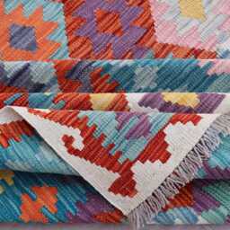 10x16 Large Area Rug, Afghan Authentic Handmade Kilim Wool Geometric Flatweave Multicolor Natural Veg Dyes Bedroom Rug - thumbnail 4