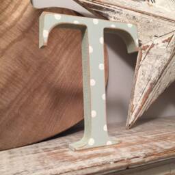 Handmade Wooden Letter T Georgian Style Nursery Decor - 20cm - thumbnail 3