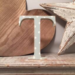 Handmade Wooden Letter T Georgian Style Nursery Decor - 20cm - thumbnail 2