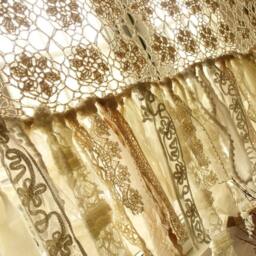 Hand Crochet Boho Valance Curtain Shabby Chic Tassel Window Treatment - thumbnail 4