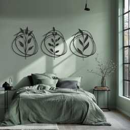 Botanical Metal Wall Art Set Of 3, Minimalist Leaf Line Decor, Mother's Day Gift - thumbnail 4