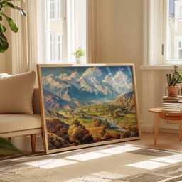 Afghanistan Landscape Poster Central Asia Travel Art Print - thumbnail 3