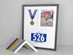 Medal Display Frame With Apertures For Bib & Photo. 40x50cm. London Marathon 2025. Perfect Gift Runners, Swimmers, Cyclists, Athletes - thumbnail 1