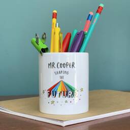 Teacher Personalised Shaping The Future Ceramic Pen Pot - Teachers Gift Desk Tidy Marking Like A Boss Thank You Gift