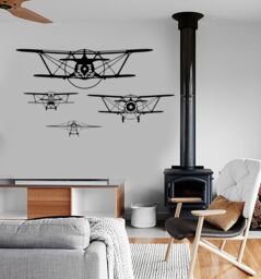 Wall Vinyl Decal Airplane Retro Jet Air Force Military Mural Decor 1680Dz - thumbnail 1