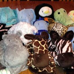 Minky Snuggle Blanket Toy, Animal Security Blanket Buddy, Sculptured With Head, Monster, Dogs, Frogs, Giraffes, Lions, Polar Bear - thumbnail 4