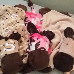 Minky Snuggle Blanket Toy, Animal Security Blanket Buddy, Sculptured With Head, Monster, Dogs, Frogs, Giraffes, Lions, Polar Bear - thumbnail 3