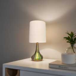 Hand Painted Touch Table Lamp Sage Green Home Decor - thumbnail 4