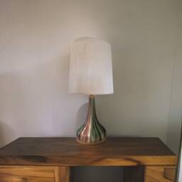 Hand Painted Touch Table Lamp Sage Green Home Decor - thumbnail 2