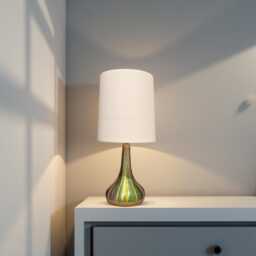 Hand Painted Touch Table Lamp Sage Green Home Decor - thumbnail 1