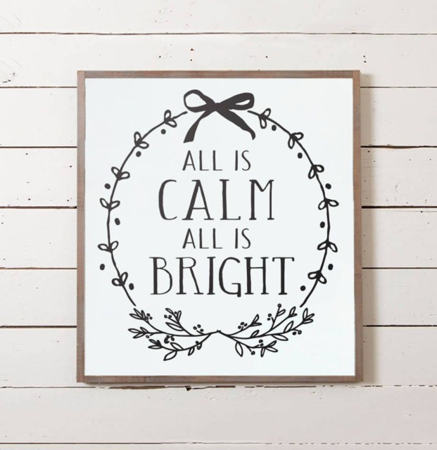 Christmas Wall Sign, All Is Calm Silent Night Decor, Farmhouse Christmas, Modern Farm - image 1