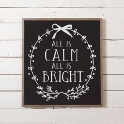 Christmas Wall Sign, All Is Calm Silent Night Decor, Farmhouse Christmas, Modern Farm - thumbnail 2