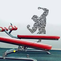 Bodybuilder Wall Decal Fitness Word Cloud Vinyl Sticker Sports Inspirational Words Art Workout Home Interior Decorations Gym Decor 10Fis - thumbnail 1