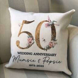 Personalised Golden Wedding Anniversary Cushion - thumbnail 3