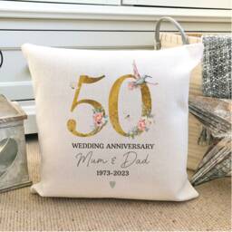 Personalised Golden Wedding Anniversary Cushion