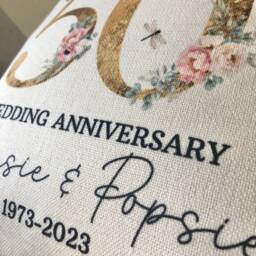 Personalised Golden Wedding Anniversary Cushion - thumbnail 2