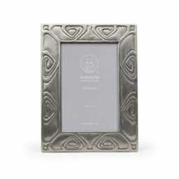 Art Nouveau Cast Pewter 5x7 Photo Frame, Italian Handcrafted Picture Display, Luxury Desktop 10Th Anniversary Tin, Wedding Gift - thumbnail 1