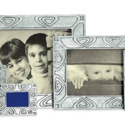 Art Nouveau Cast Pewter 5x7 Photo Frame, Italian Handcrafted Picture Display, Luxury Desktop 10Th Anniversary Tin, Wedding Gift - thumbnail 2