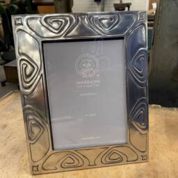 Art Nouveau Cast Pewter 5x7 Photo Frame, Italian Handcrafted Picture Display, Luxury Desktop 10Th Anniversary Tin, Wedding Gift - thumbnail 3