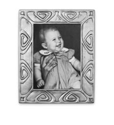 Art Nouveau Cast Pewter 5x7 Photo Frame, Italian Handcrafted Picture Display, Luxury Desktop 10Th Anniversary Tin, Wedding Gift - thumbnail 1
