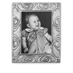 Art Nouveau Cast Pewter 5x7 Photo Frame, Italian Handcrafted Picture Display, Luxury Desktop 10Th Anniversary Tin, Wedding Gift - thumbnail 2