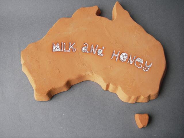 Terracotta Australia Wall Sculpture, Political Art Decor - image 1