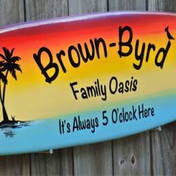 Pool Deck Decor Wood. Surfboard Wall Art With Family Name. Custom Sign For Outdoor Garden Decor. Christmas Gift Husband Wife - thumbnail 4