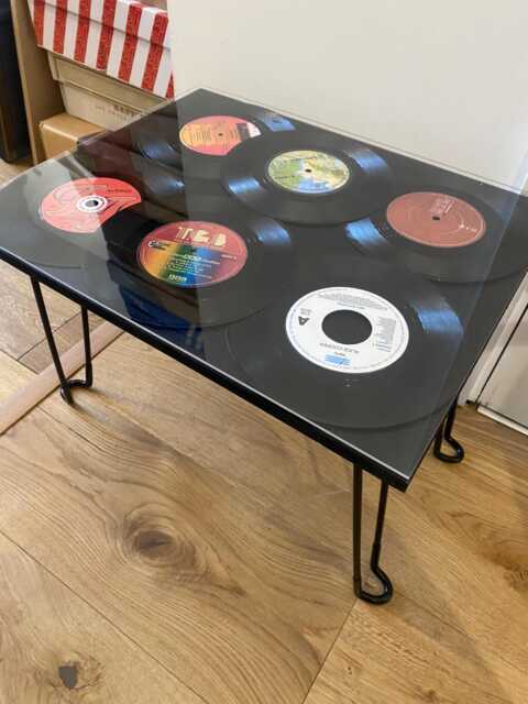 Handmade Vinyl Record Table Bespoke Music Lover Gift - 35cm X 44cm - image 1