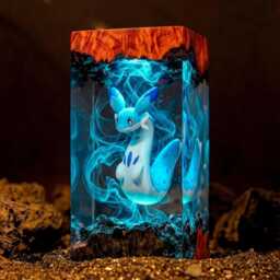 Anubis From Palworld Resin Lamp, Epoxy Night Light, Halloween Decor, Birthday Gift For Her - thumbnail 3