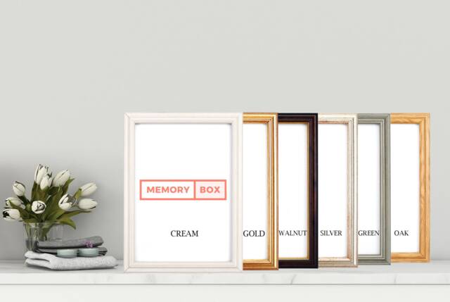 Elegant Watercolour Picture Frame, Gold Silver Walnut Oak Cream - image 1