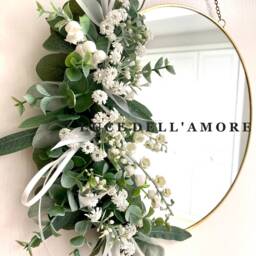 Gold Floral Mirror Eucalyptus & Lily Of The Valley Wall Decor - thumbnail 2