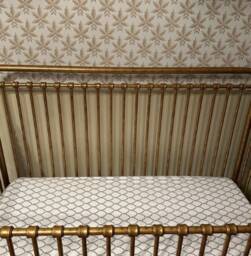 Rifle Paper Co. Crib Sheet Blue White Trellis Floral Baby Bedding Fitted Elastic Soft Cotton Sheets - thumbnail 4