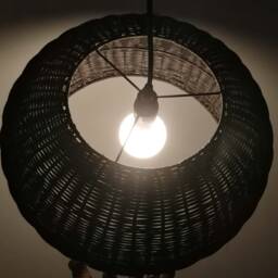 Handwoven Rattan Ceiling Lamp, Pendant Light, Black Or Brown, Lampshade Diameter17.7 - thumbnail 3