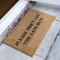 Please Don't Let The Cats Out Doormat - Pet Animal Lover Gift Funny Quote - thumbnail 2
