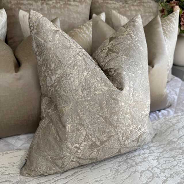 Gisele Taupe Cushion Cover, Timeless Luxury Pillow Cover For Bed Sofa Armchair, Designer Throw Taupe Decor Bedroom Livingroom - image 1