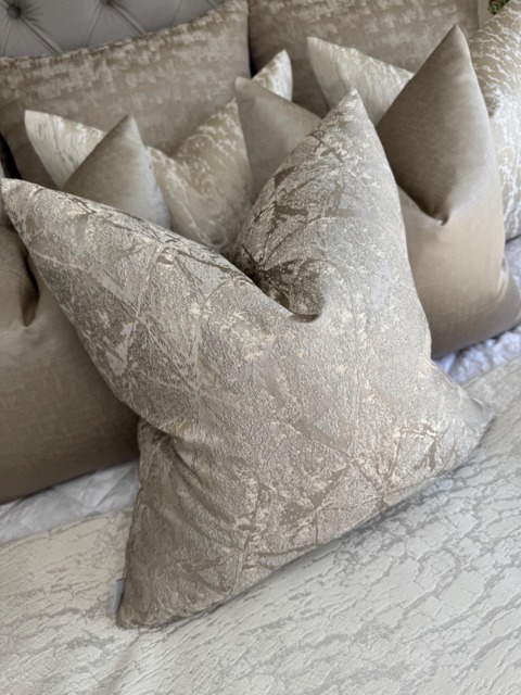 Gisele Taupe Cushion Cover, Timeless Luxury Pillow Cover For Bed Sofa Armchair, Designer Throw Taupe Decor Bedroom Livingroom - image 1