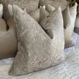 Gisele Taupe Cushion Cover, Timeless Luxury Pillow Cover For Bed Sofa Armchair, Designer Throw Taupe Decor Bedroom Livingroom - thumbnail 2