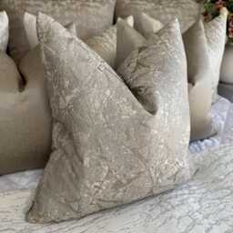 Gisele Taupe Cushion Cover, Timeless Luxury Pillow Cover For Bed Sofa Armchair, Designer Throw Taupe Decor Bedroom Livingroom - thumbnail 1