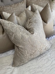Gisele Taupe Cushion Cover, Timeless Luxury Pillow Cover For Bed Sofa Armchair, Designer Throw Taupe Decor Bedroom Livingroom